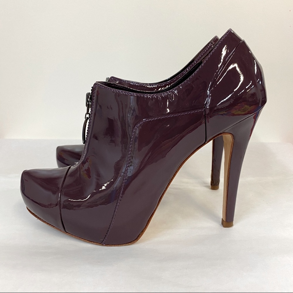 Aldo Patent Purple Zipper Top Hidden Platform Botties